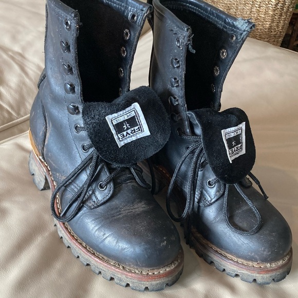 Frye Black Combat & Moto Boots - Picture 1 of 6